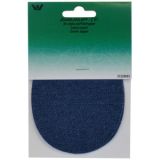 Aufbügeletikett/Reparaturpflaster Jeans Oval Dunkel Denim 9x11,5cm - 2