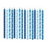 Tortenkerzen mit Halter DELÍCIA KIDS 12 cm, 16 St., blau