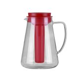 Glaskrug TEO 2.5 l, mit Teesieb und Kühleinsatz , rot