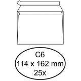 25 weiße selbstklebende Umschläge C6 114 x 162 mm