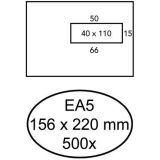 500 Gummierte Briefumschläge mit Fenster rechts EA5 156 x 220 mm