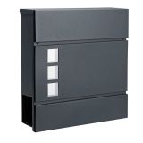 Designer Briefkasten mit Sichtfenster, anthrazit