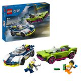 City Verfolgungsjagd mit Polizeiauto und Muscle Car 60415