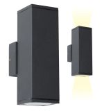 Kevin Up&Down Wandleuchte Zwart mit Lichtsensor LED