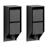 Set von 2 Gartensteckdosen Double Wall Außensteckdose Schwarz