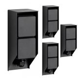 Set von 4 Gartensteckdosen Double Wall Außensteckdose Schwarz