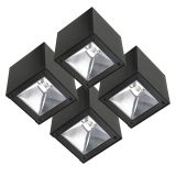 4er set LED Solar Cube Wandleuchte Schwarz