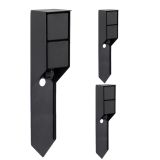 Set von 3 Außensteckdosen Double Spike Gartensteckdosen Schwarz
