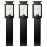 3x Jersey Gartenlampe Schwarz 60cm mit LED
