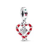 Pandora Candy Cane Sterlingsilber-Anhänger mit kristallklarem See-Grün