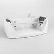 TroniTechnik Whirlpool Badewanne MILOS 180cm x 88cm mit Heizung, Wasserfall, Hydromassage und Farblichtherapie
