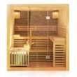 Dewello Finnische Traditionelle Sauna SARNIA PLUS 180cm x 140cm inkl. 6 KW Harvia Ofen, Zubehör