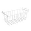 Aufbewahrungskorb 47cmx18cmx20cm, Einlegekorb, Gefrierschrank Organizer, Drahtkorb aus Eisen mit PE-Beschichtung, Weiß