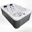 TroniTechnik Outdoor Whirlpool Spa TINO Weiß Silber Marmoriert 195cm x 127cm mit Heizung, Hydromassage, zwei Pumpen