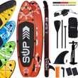 24MOVE® Standup Paddle SUP Board Set ROT 305, inkl. umfangreichem Zubehör, Paddel und Doppelhubpumpe