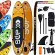 24MOVE® Standup Paddle SUP Board Set ORANGE 305, inkl. umfangreichem Zubehör, Paddel und Doppelhubpumpe
