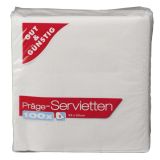 Gut & Günstig Prägeservietten 1-lagig weiss 33cm x 33cm 100ST