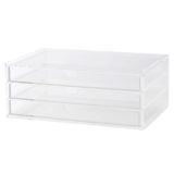 Acrylbox mit drei Schubladen.