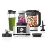 Ninja Mixer  2 1 Liter  3-in-1-Gerät  1.200-Watt-Motor  Smart Torque  Auto-iQ-Technologie  Nutri-Becher  silber  CB350EU