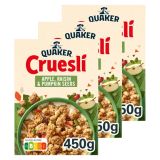 Quaker - Cruesli Apfel & Rosinen - 3x 450g