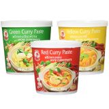Cock Brand - Currypaste (Gelb/Grün/Rot) - 3x 400g
