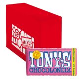 Tony&apos;s Chocolonely - Weiße Schokolade mit Himbeere und Knisterzucker - 15x 180g