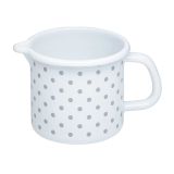 Riess Schnabeltopf Weiß Emaille Topf Pünktchen Grau 10cm