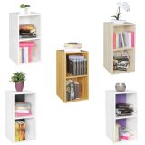 FineBuy Standregal Holz 30x60x30 cm Modern Regal Klein, Wandregal Ablageregal Schmal, Kleines Bücherregal 2 Ablagefächer, Schmales Design Holzregal Nischenregal