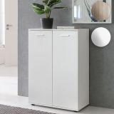 FineBuy Kommode mit 2 Türen 71x104x35cm Mehrzweckschrank Holz, Flurschrank hell modern, Schrank klein, Anrichte Sideboard matt, Kommodenschrank Flurmöbel