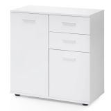 FineBuy Kommode mit Türen & Schubladen 71 x 78 x 35,5 cm Schrank Holz, Flurschrank modern, Mehrzweckschrank klein, Anrichte Sideboard matt, Kommodenschrank Flurmöbel