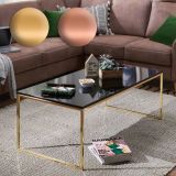 FineBuy Couchtisch 120 x 45 x 60 cm Metall Holz Sofatisch schwarz, Design Wohnzimmertisch quadratisch, Stubentisch mit Metallgestell, Kaffeetisch klein, Wohnzimmer Loungetisch modern