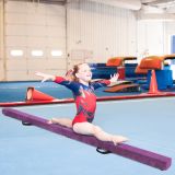 Costway 2,1M Schwebebalken Gymnastik Training zusammenfaltbar Strapazierfähig Fitness-Lila
