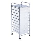Costway Rollwagen mit Schubladen Rollcontainer Badrollwagen Badtrolley mit 10 stapelbaren Schubladen-Transparent