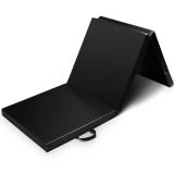 Costway Weichbodenmatte Gymnastikmatte Yogamatte Turnmatte Klappmatte Fitnessmatte klappbar Tragbar -schwarz