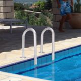 Costway Poolleiter 3-stufig Sicherheitsleiter Schwimmbad 132 x 50 x 26 cm Edelstahl
