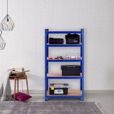 Costway 5 Ebenen Lagerregal mit Metallrahmen Metallregal bis 650kg Belastbar 75 x 30 x 150 cm Blau