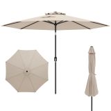 Costway Garten Sonnenschirm Ampelschirm mit Kurbel 3 m-Beige