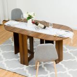 Costway Klapptisch Rund Balkontisch Klappbarer Gartentisch Braun Holz