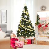 Costway Weihnachtsbaum Künstlicher Tannenbaum Christbaum mit Metallständer 150-240 cm Grün-210 cm