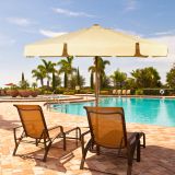 Costway 3m Kippbarer Sonnenschirm aus Wasserdichtem Polyestergewebe Terrassenschirm mit UV-Schutz Beige