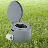 Costway Campingtoilette tragbar Reisetoilette Mobile Toilette mit Abnehmbarem Eimereinsatz Grau