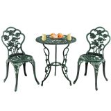 Costway 3tlg. Antik Bistroset Rosendesign Sitzgruppe Balkonset Gartenset mit 2 Stühle