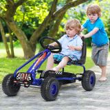 Costway Gokart Go Cart mit Handbremse Tretauto 30kg Tretfahrzeug Pedalfahrzeug 3-6 Jahre Blau