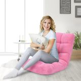 Costway Bodenstuhl Faltbares Lazy Sofa Faul Tatami Bodenkissen Schwarz/Grau/Kaffeebraun-Rosa