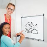 Costway Weißwandtafel mit Abnehmbarer Stiftablage Aluminiumrahmen Magnetisches Whiteboard 50 x 35 cm Weiß