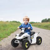 Costway 6V Batteriebetriebenes Quad Mini Quad für Kleinkinder 73 x 40 x 44,5 cm Weiß