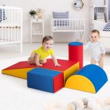 Costway 5 TLG. Schaumstoffbausteine zum Toben & Klettern Riesenbausteine aus Schaumstoff Bunt