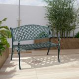 Costway Gartenbank Aluminium-Sitzbank mit Armlehnen Sitzbank 103 x 55 x 82 cm Antikes Grün