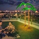 Costway künstliche beleuchtete Palme mit LED-Lichtern klappbarem Sockel LED Palme 118 x 80 x 154 cm