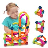 Costway 88 pädagogischer magnetischer Baukasten aus hochwertigem ABS geeignet für Kinder Bunt